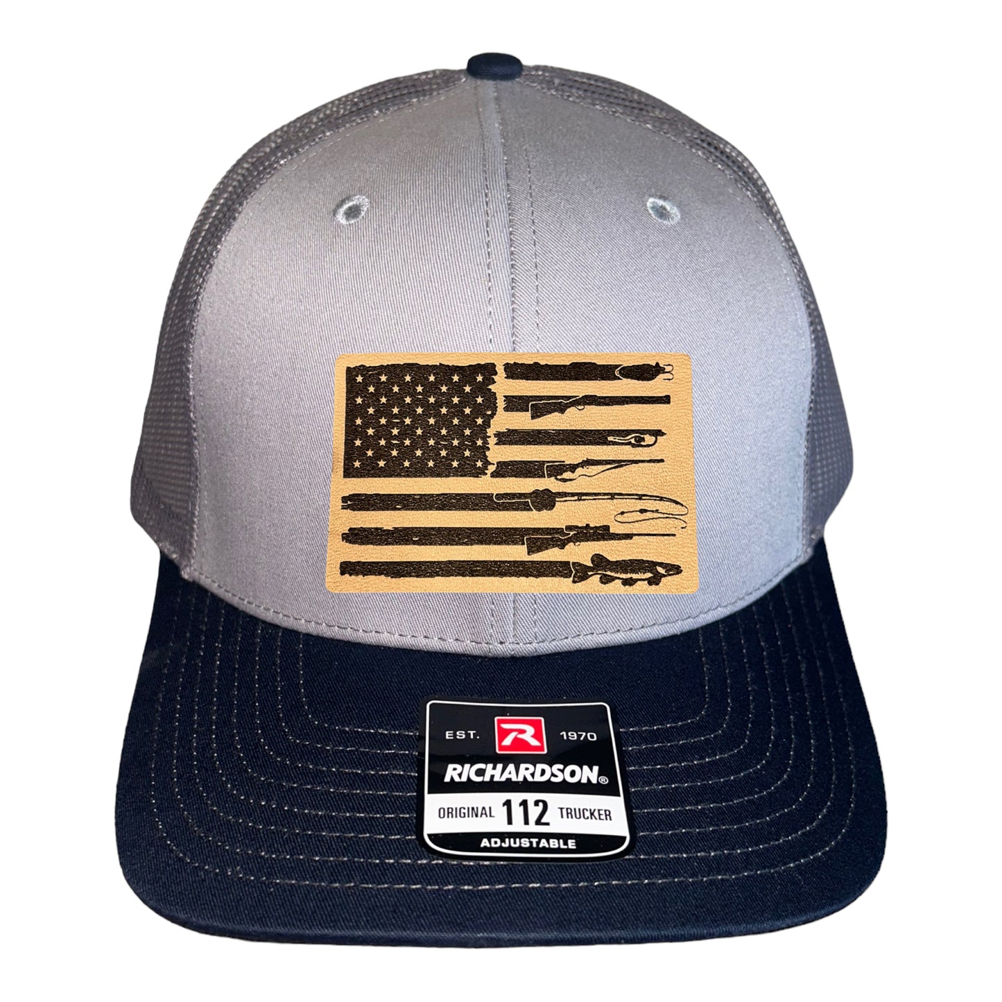 Fishing, Hunting, Flag Trucker Hat