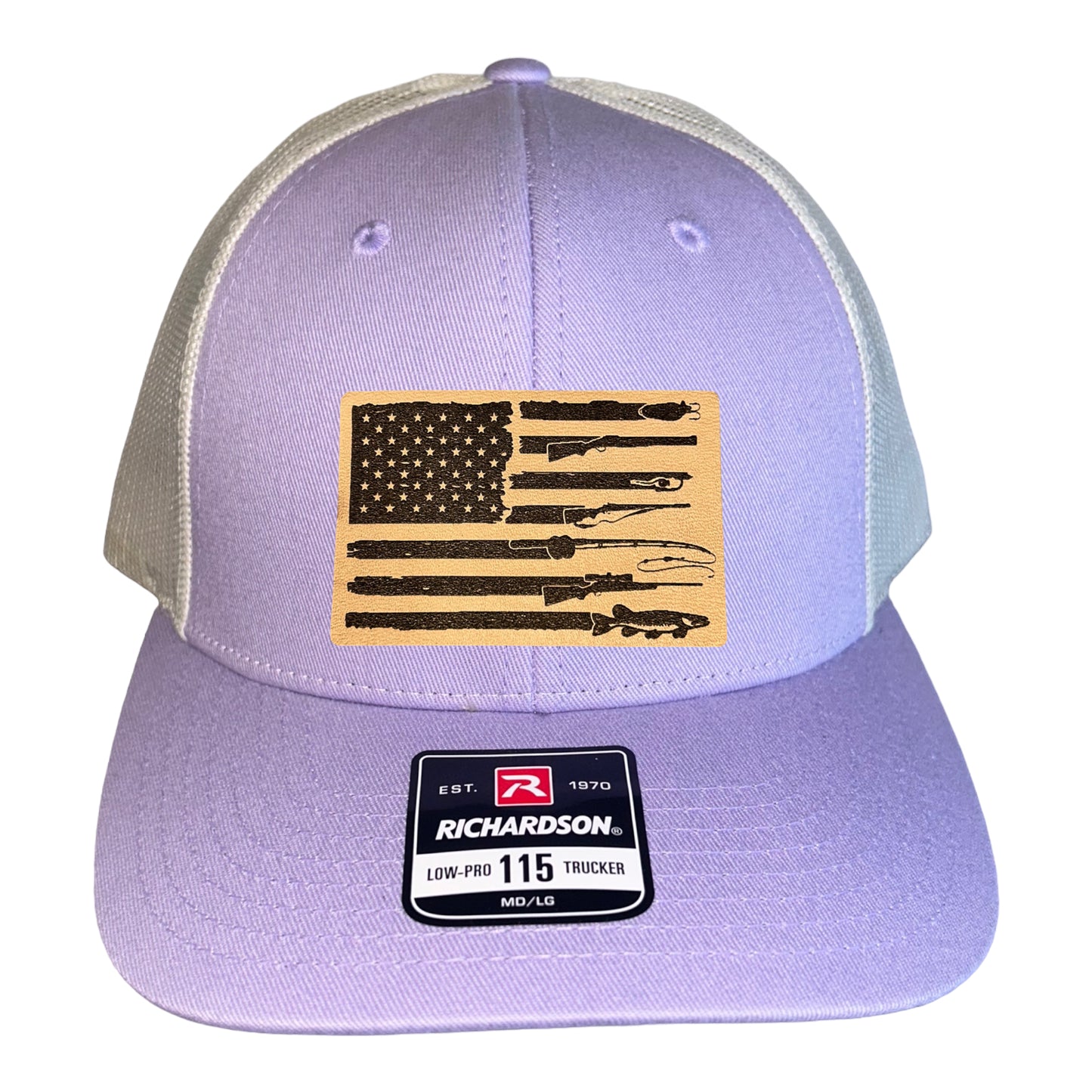 Fishing, Hunting, Flag Trucker Hat