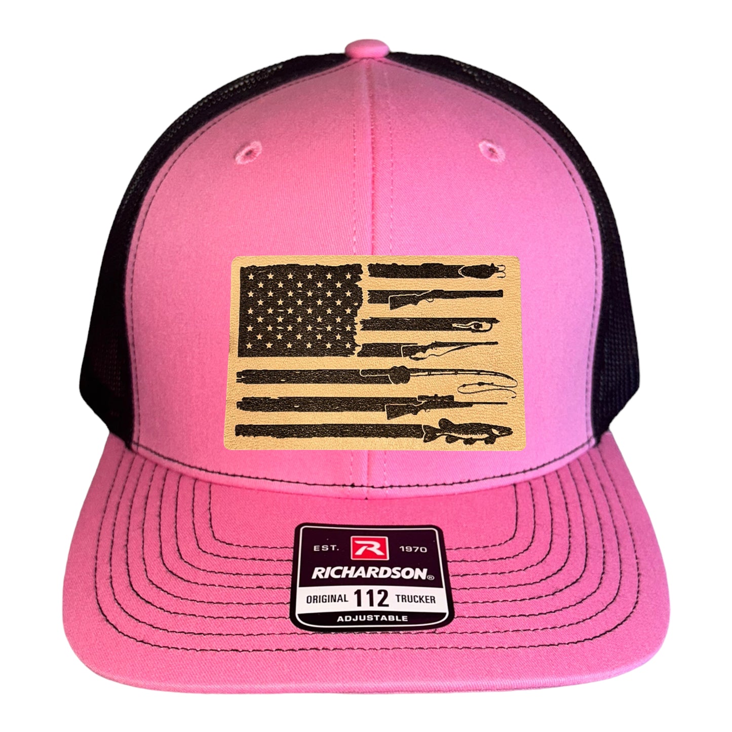 Fishing, Hunting, Flag Trucker Hat