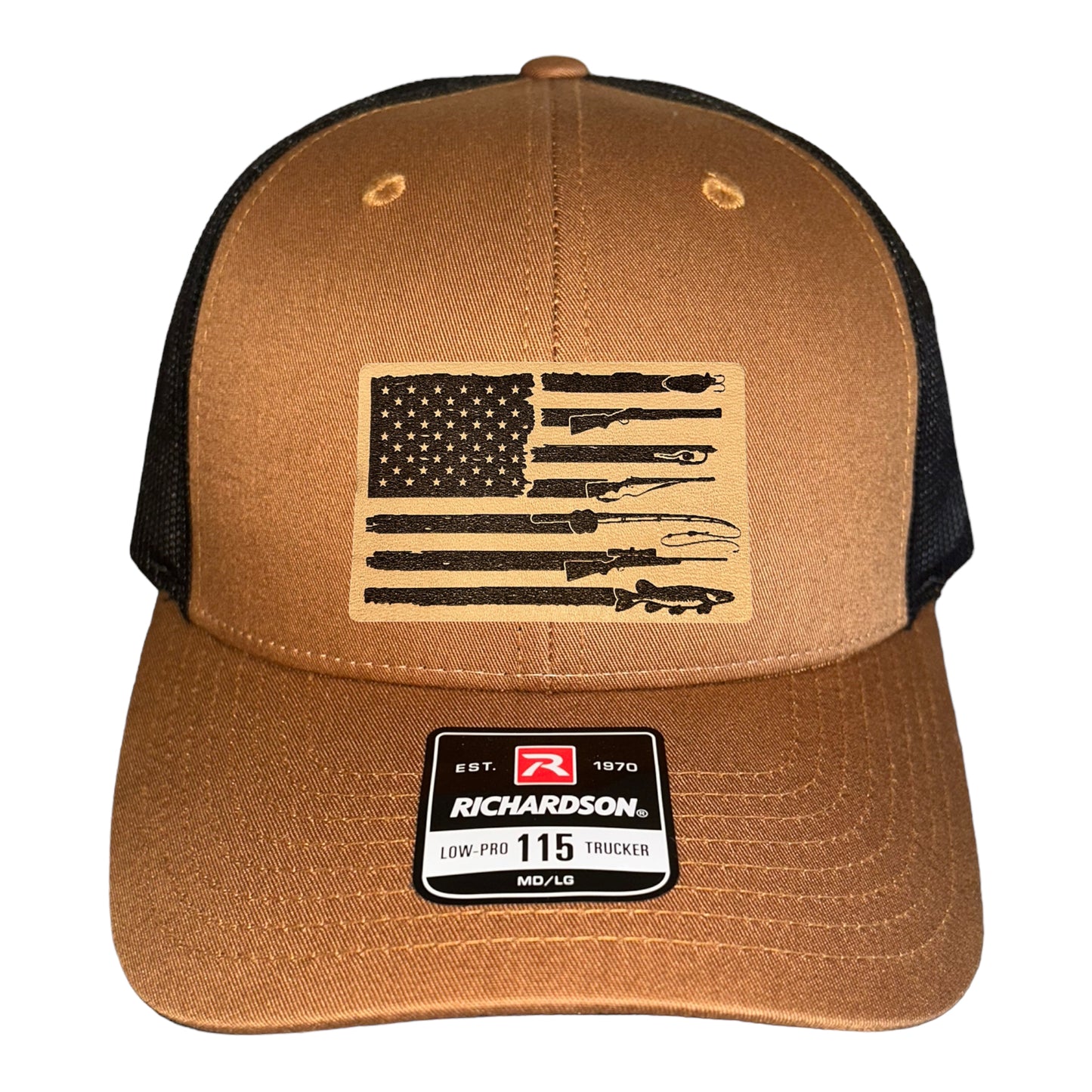 Fishing, Hunting, Flag Trucker Hat