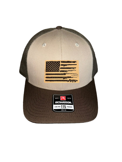 Fishing, Hunting, Flag Trucker Hat