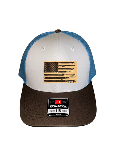 Fishing, Hunting, Flag Trucker Hat