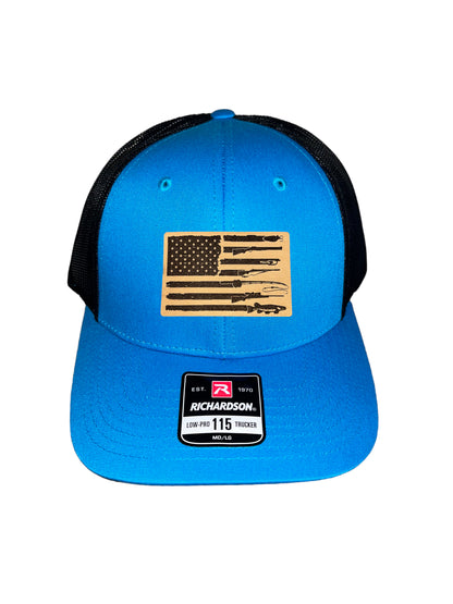 Fishing, Hunting, Flag Trucker Hat