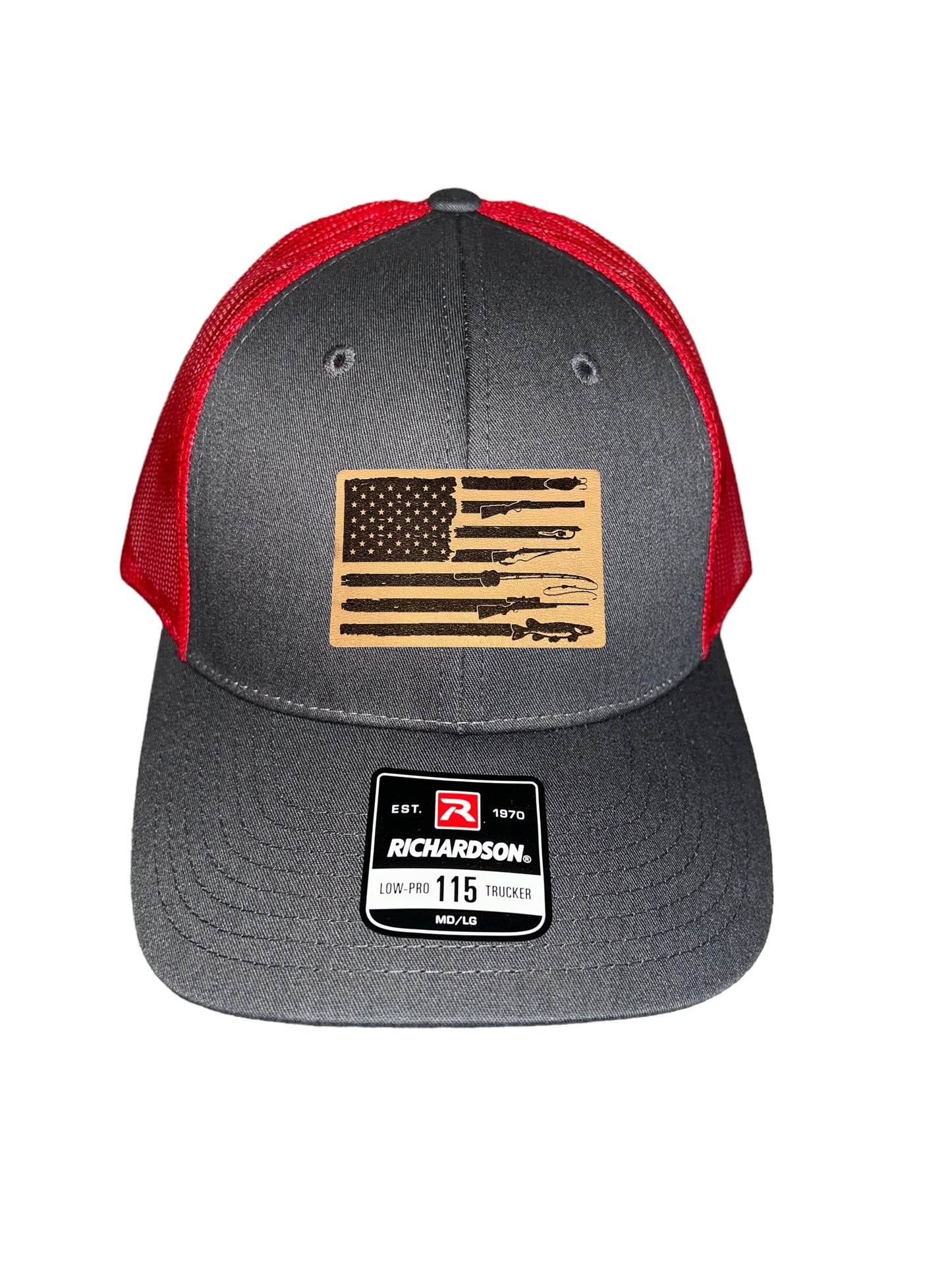 Fishing, Hunting, Flag Trucker Hat