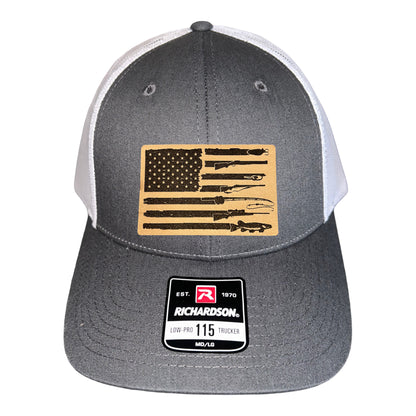 Fishing, Hunting, Flag Trucker Hat