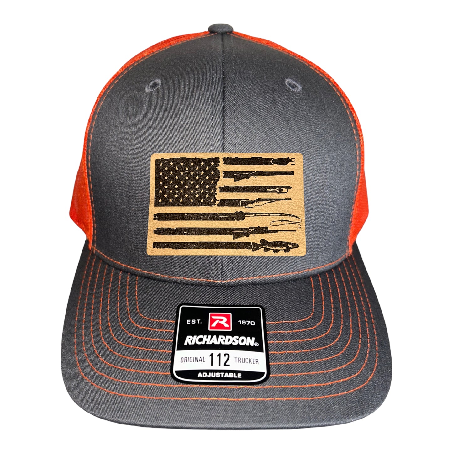 Fishing, Hunting, Flag Trucker Hat