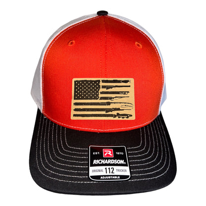 Fishing, Hunting, Flag Trucker Hat