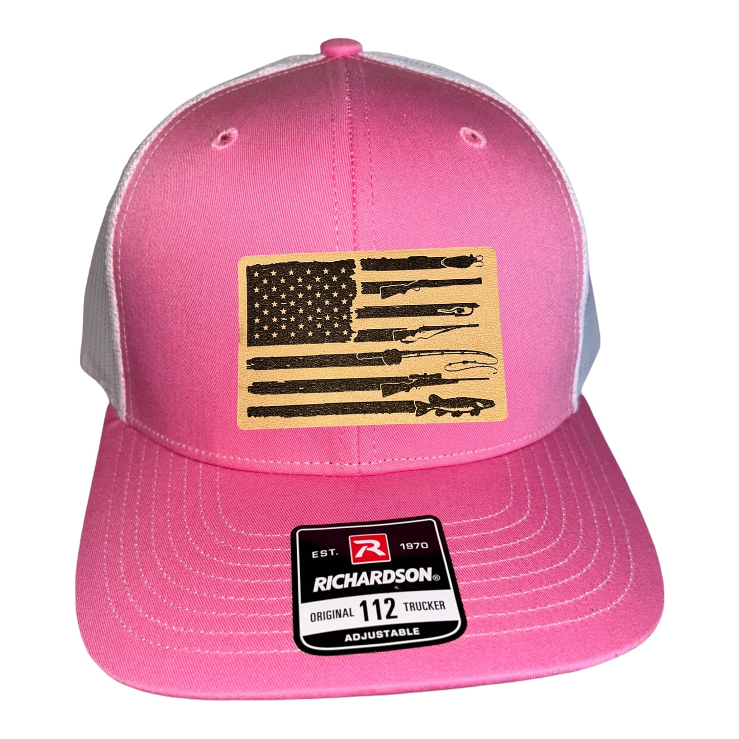 Fishing, Hunting, Flag Trucker Hat