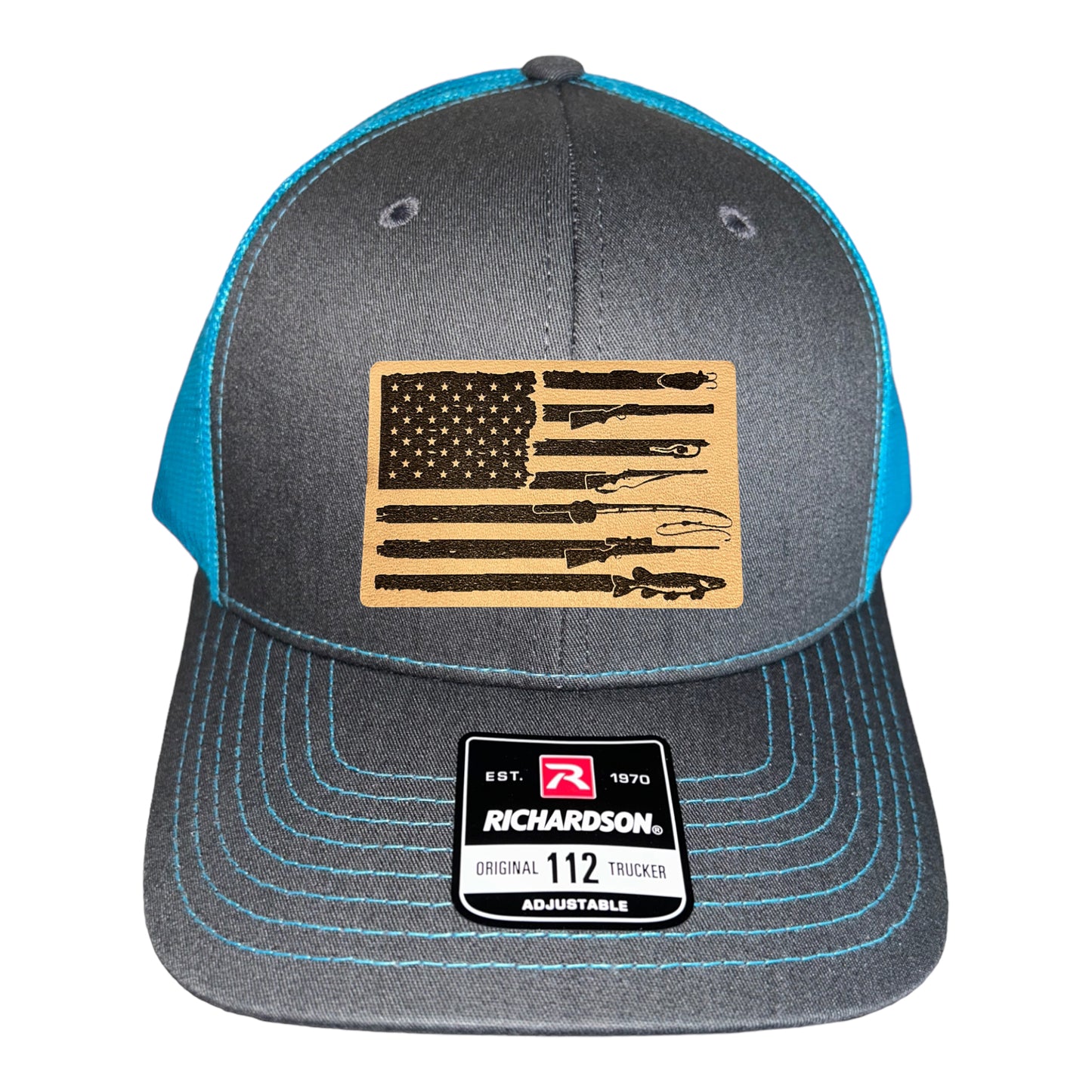 Fishing, Hunting, Flag Trucker Hat