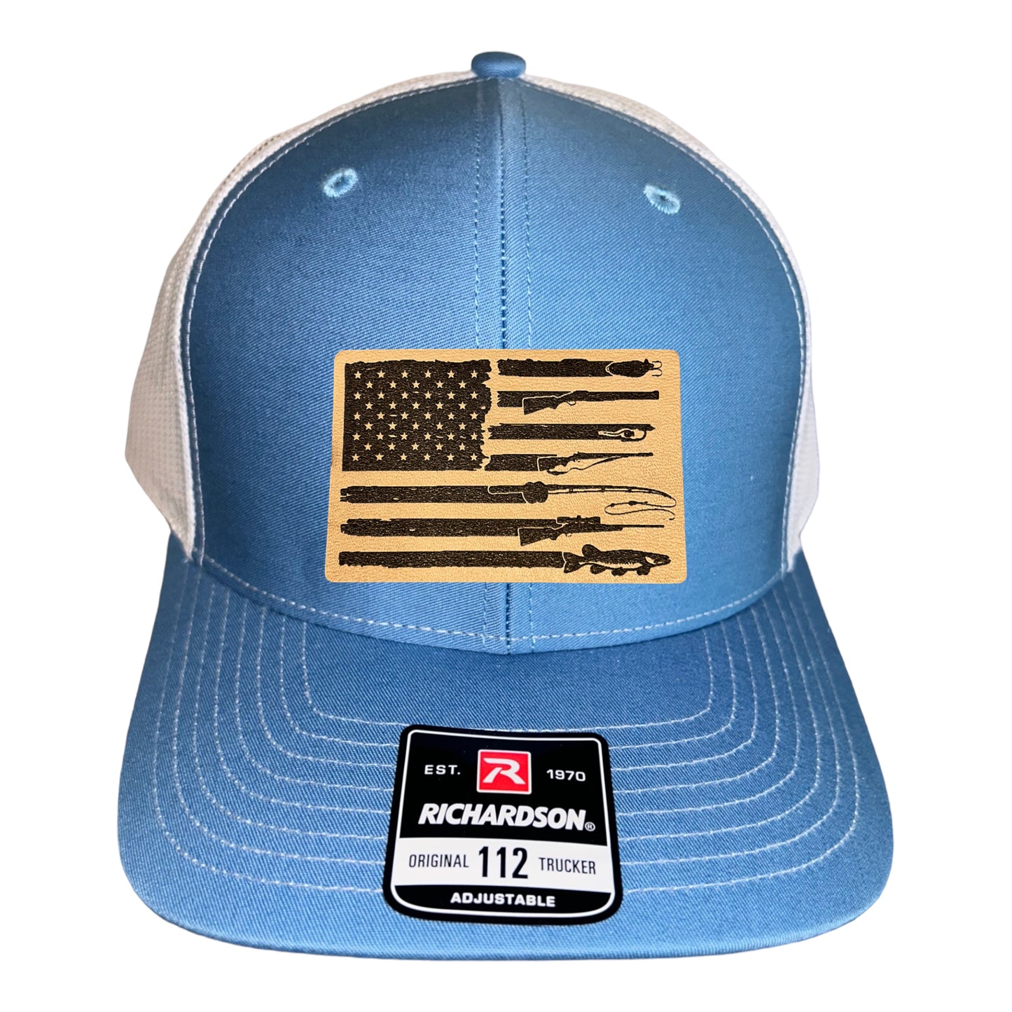 Fishing, Hunting, Flag Trucker Hat