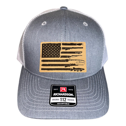 Fishing, Hunting, Flag Trucker Hat