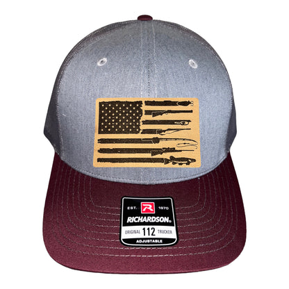 Fishing, Hunting, Flag Trucker Hat