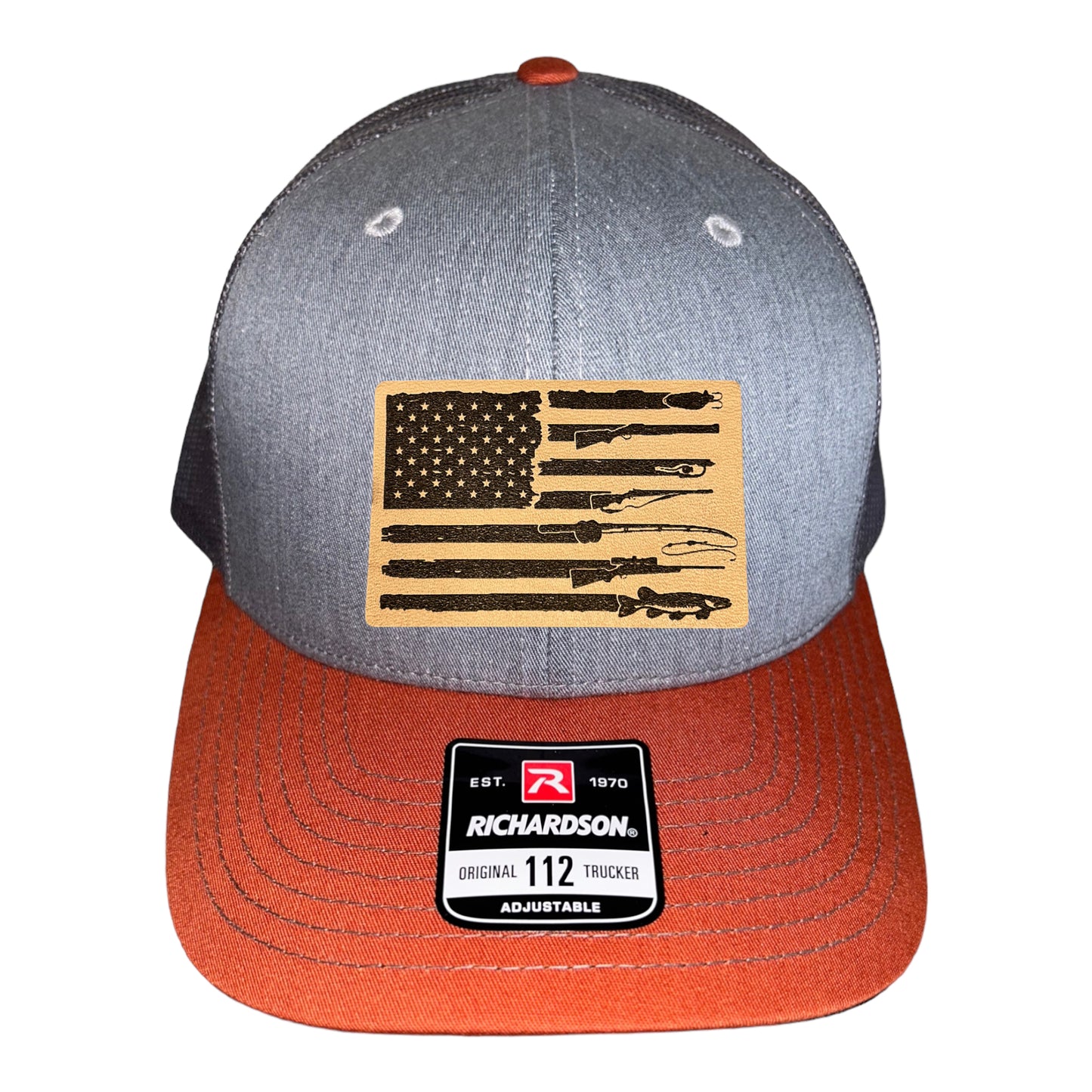 Fishing, Hunting, Flag Trucker Hat