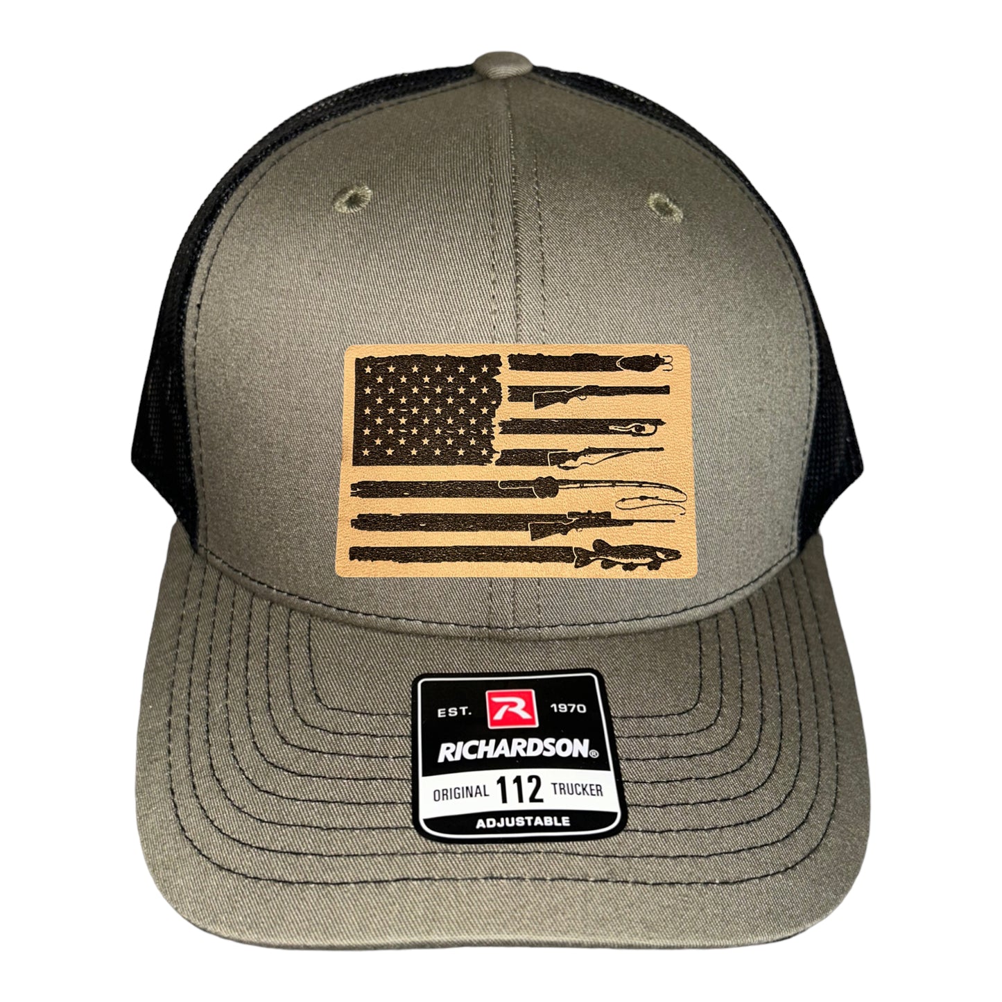 Fishing, Hunting, Flag Trucker Hat