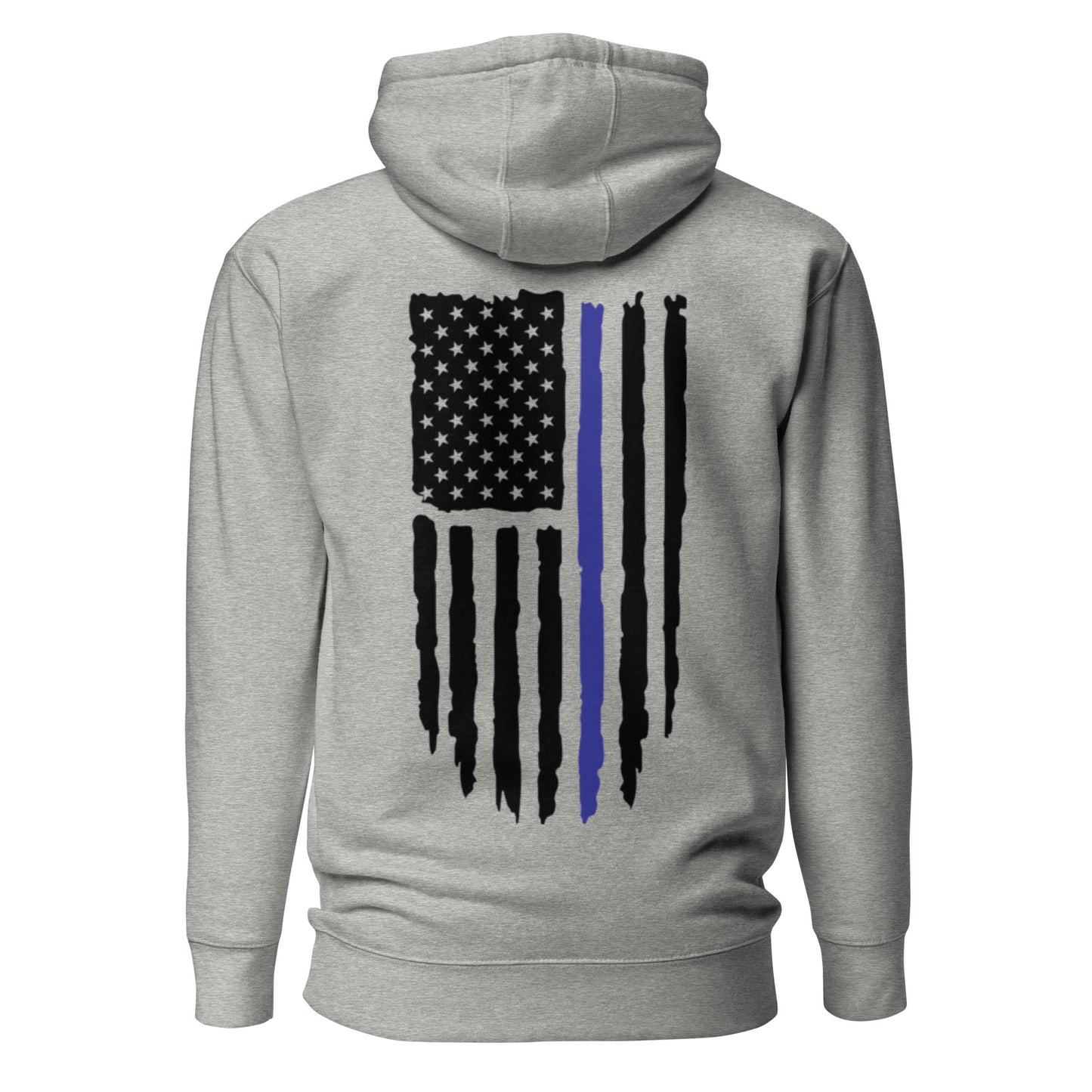 Tattered Flag Blue Line Hoodie