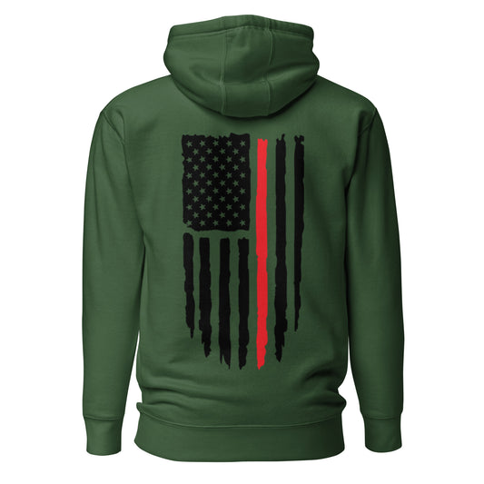 Tattered Flag Red Line Hoodie