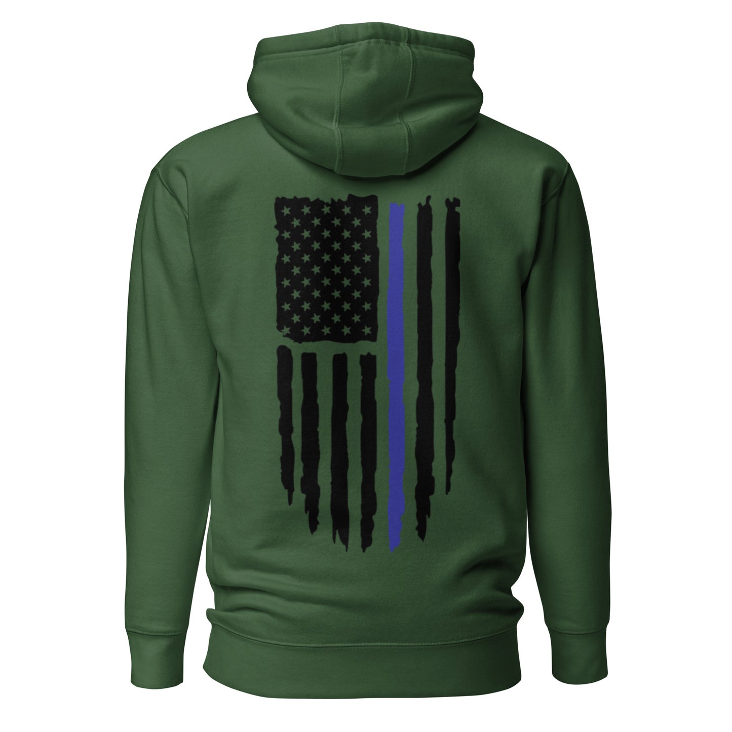 Tattered Flag Blue Line Hoodie